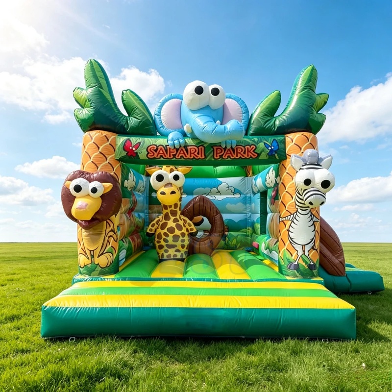 Kids Outdoor Zoo - Jungle Commercial Inflatable Bounce House With