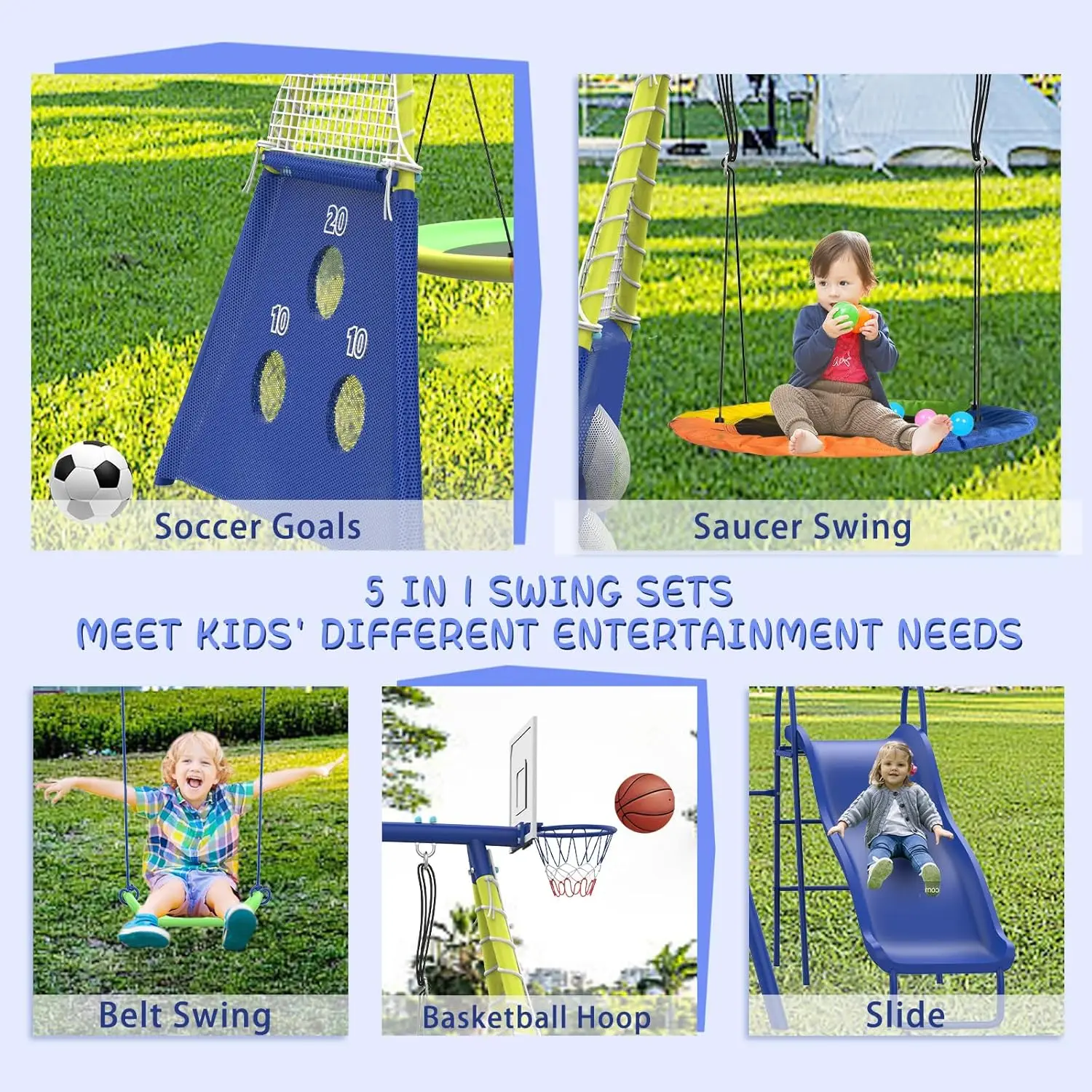 Swing Sets for Backyard with K - огляд і ціна Kids Outdoor Swing Set With Slide