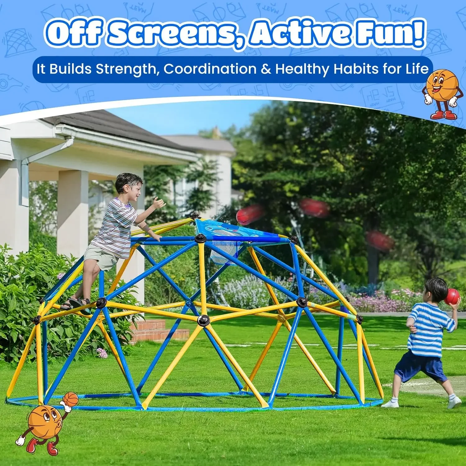 Zupapa 10FT Climbing Dome, Out - огляд і ціна Kids Outdoor Jungle Gym Dome