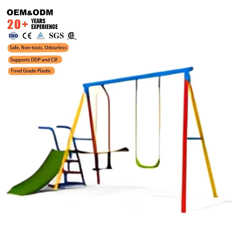 Outdoor Metal Swing Frame with - огляд і ціна Kids Outdoor Swing And Slide