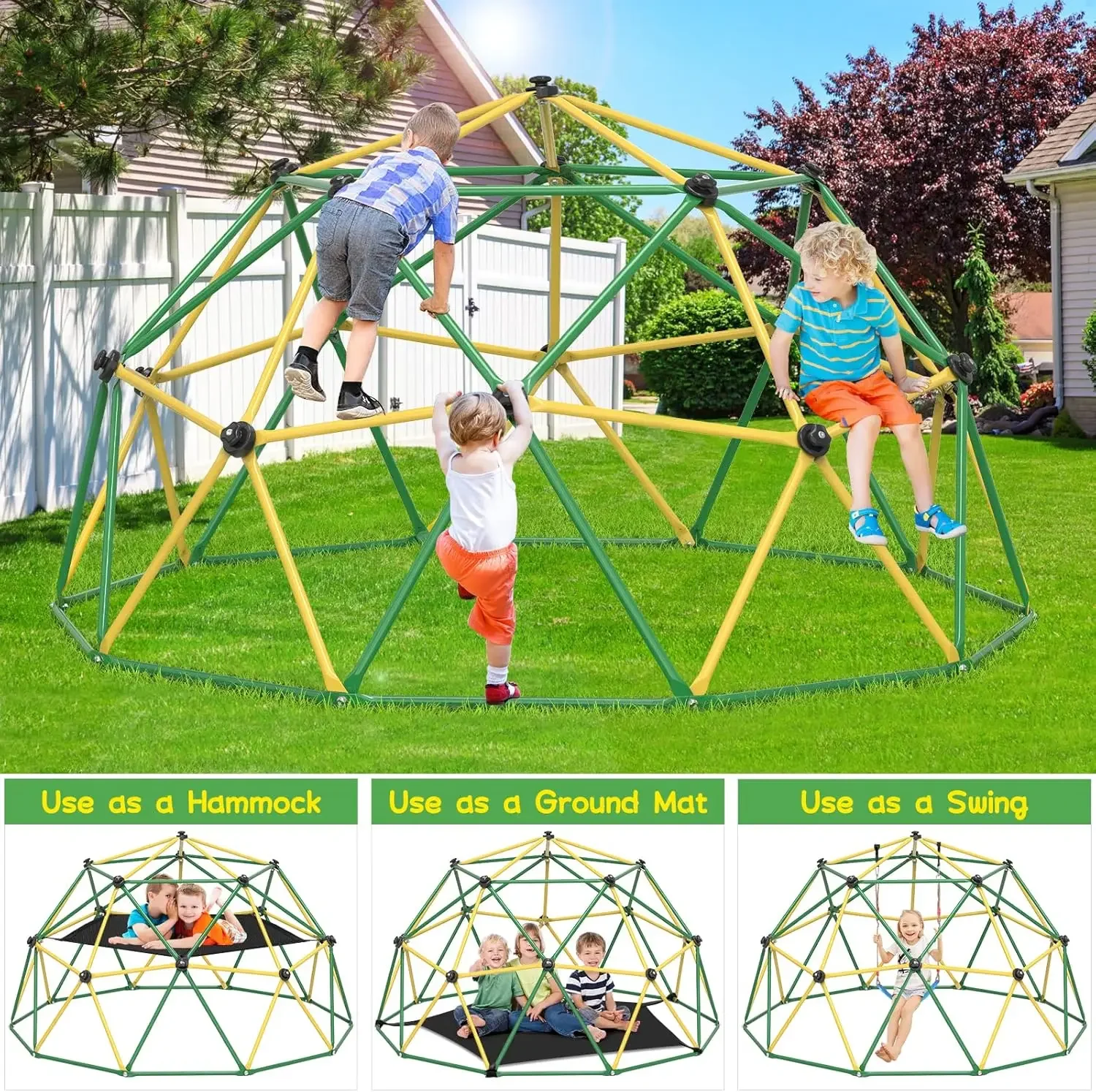 GIKPAL Climbing Dome, 10FT Dom - огляд і ціна Kids Outdoor Jungle Gym Dome